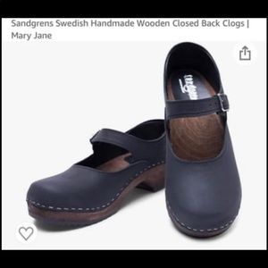 Sandgrens Swedish Handmade Wooden Closed Back Clogs | Mary Jane European size 36